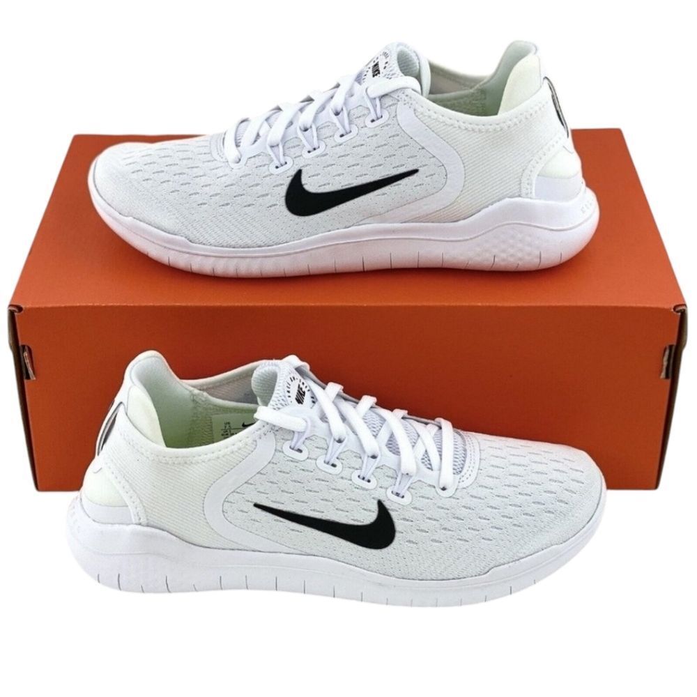 Nike Men's Free Run 2018 White Black Running Shoes 942836-100 Sneakers Men's